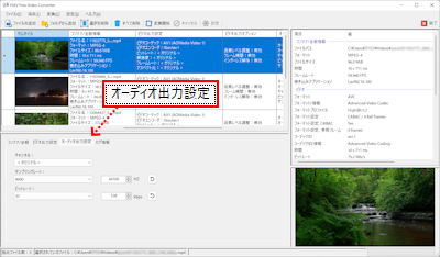 HAV Free Video Converter オーディオ出力設定